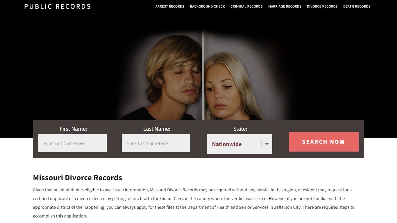 Missouri Divorce Records | Enter Name and Search. 14Days Free